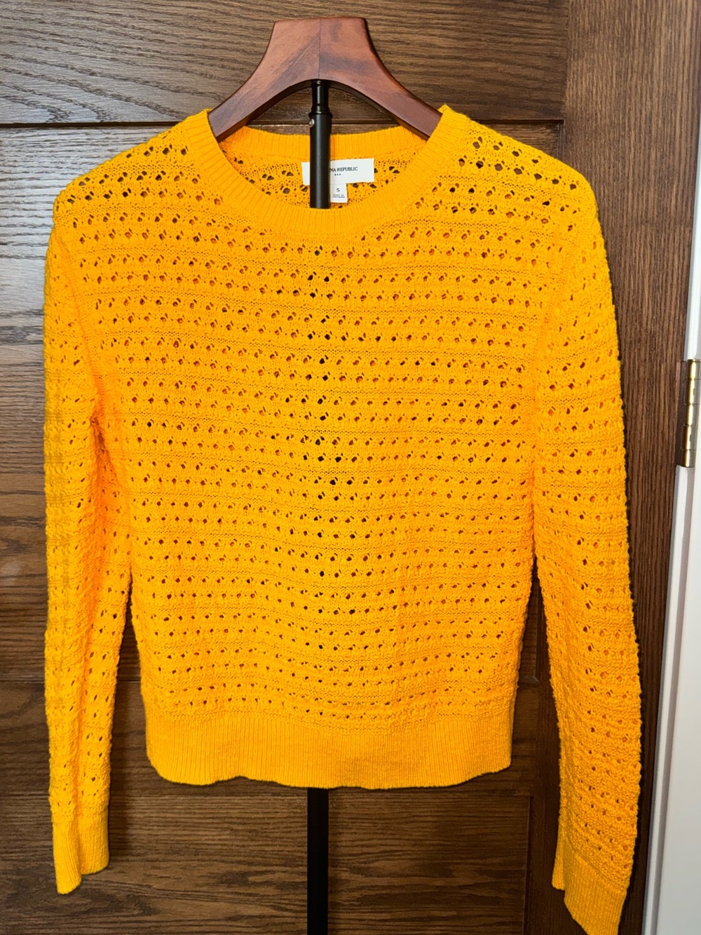 Banana Republic Yellow Crochet Knit Sweater Coastal Grandmacore